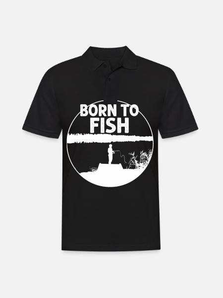 Born to fish - - Men's Polo Shirt - black