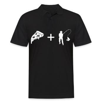 Pizza - Pêche - - Polo Homme - noir - Devant - Kai (181cm)
