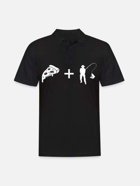 Pizza - Pêche - - Polo Homme - noir