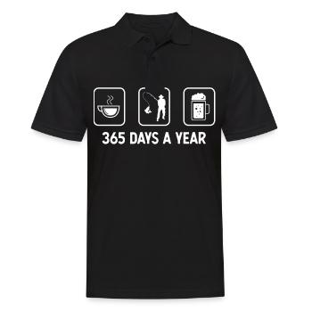 365 jours par an - bière - pêche - - Polo Homme - noir - Devant - Kai (181cm)