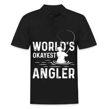 World's Okayest Angler - Men's Polo Shirt - black - Front - Kai (181cm)
