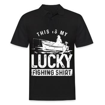 Voici ma chemise de pêche porte-bonheur - Polo Homme - noir - Devant - Kai (181cm)