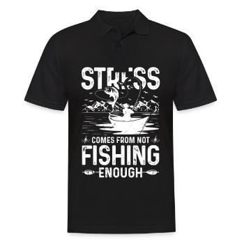 Stress arises when you don't fish enough - Men's Polo Shirt - black - Front - Kai (181cm)