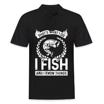 That's what I'm doing I fish and I know Di - Men's Polo Shirt - black - Front - Kai (181cm)