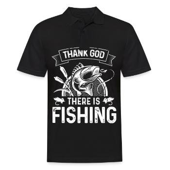 Thank goodness there is fishing - Men's Polo Shirt - black - Front - Kai (181cm)