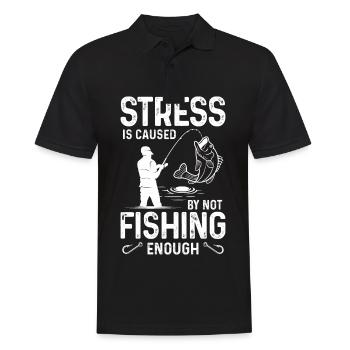 Stress arises when you don't fish enough - Men's Polo Shirt - black - Front - Kai (181cm)