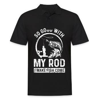 Je suis si bon avec ma canne que le poisson - Polo Homme - noir - Devant - Kai (181cm)