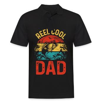 Retro-Rolle Cooler Papa - Männer Poloshirt - Schwarz - Vorne - Kai (181cm)