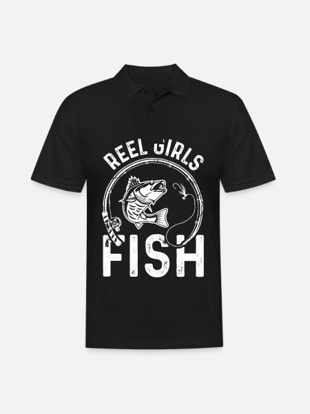 Reel Mädchen fischen - Männer Poloshirt - Schwarz