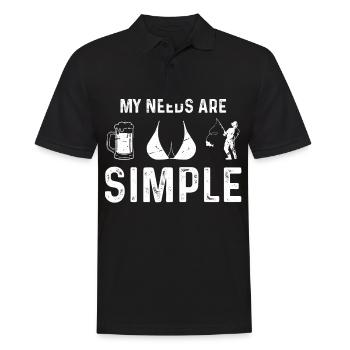 My needs are simple - Men's Polo Shirt - black - Front - Kai (181cm)