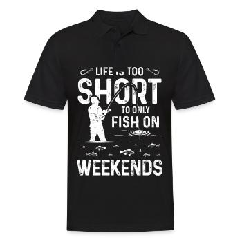 La vie est trop courte pour être confinée seulement le week-end - Polo Homme - noir - Devant - Kai (181cm)