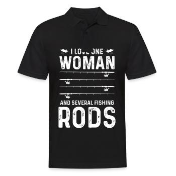 I love a woman and several fishing rods - Men's Polo Shirt - black - Front - Kai (181cm)