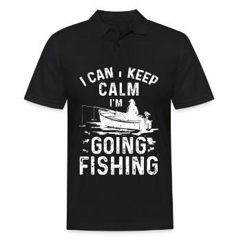 Ich kann nicht ruhig bleiben, ich gehe fischen - Männer Poloshirt - Schwarz - Vorne - Kai (181cm)