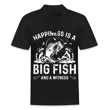 Happiness is a big fish and a witness - Men's Polo Shirt - black - Front - Kai (181cm)