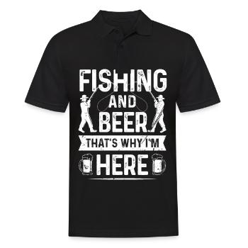 Fishing and beer That's why I'm here - Men's Polo Shirt - black - Front - Kai (181cm)