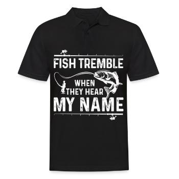 Fische zittern, wenn sie meinen Namen hören - Männer Poloshirt - Schwarz - Vorne - Kai (181cm)