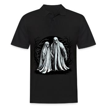 Scary ghost couple haunting - Men's Polo Shirt - black - Front - Kai (181cm)