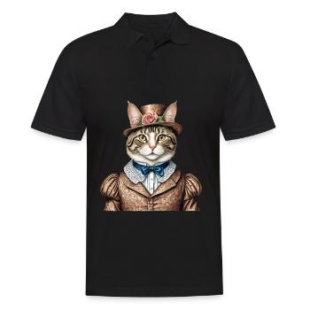 Aristocrat cat - Men's Polo Shirt - black - Front - Kai (181cm)