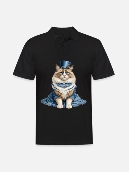 Belle dame chat - Polo Homme - noir
