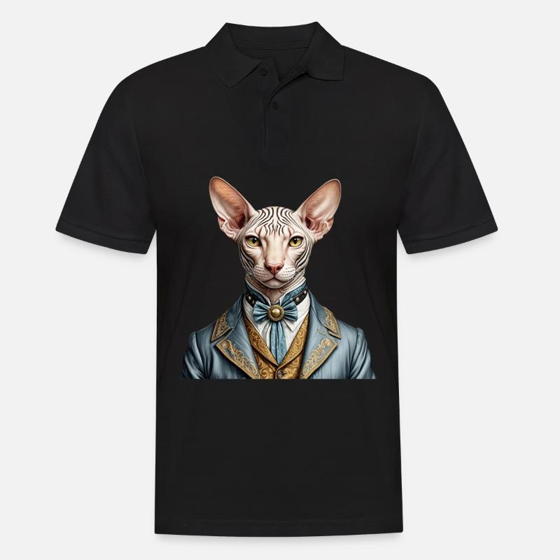 Elegante Sphynx - Männer Poloshirt - Schwarz