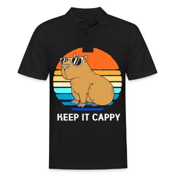 Capybara Capibara - Männer Poloshirt - Schwarz - Vorne - Kai (181cm)