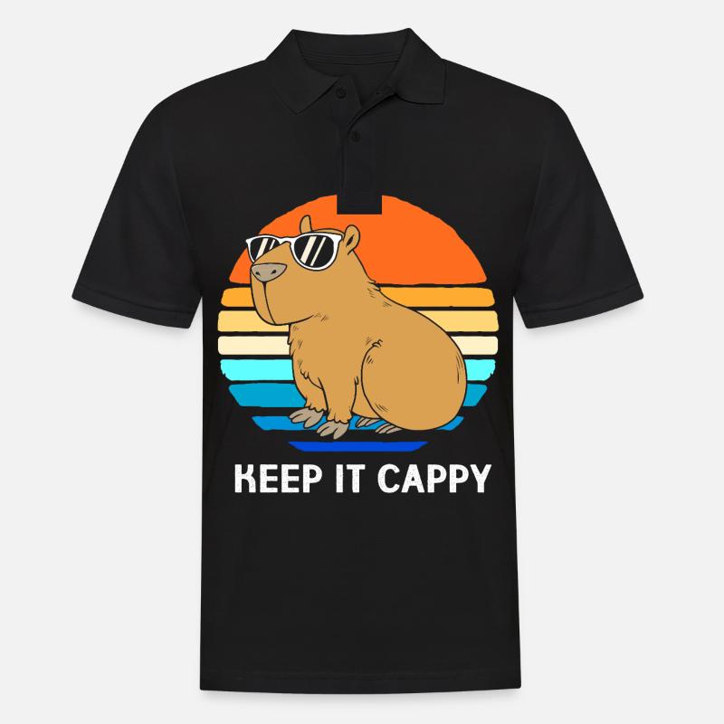 Capybara Capibara - Männer Poloshirt - Schwarz