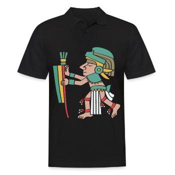Maya kalender aztec Inka - Männer Poloshirt - Schwarz - Vorne - Kai (181cm)