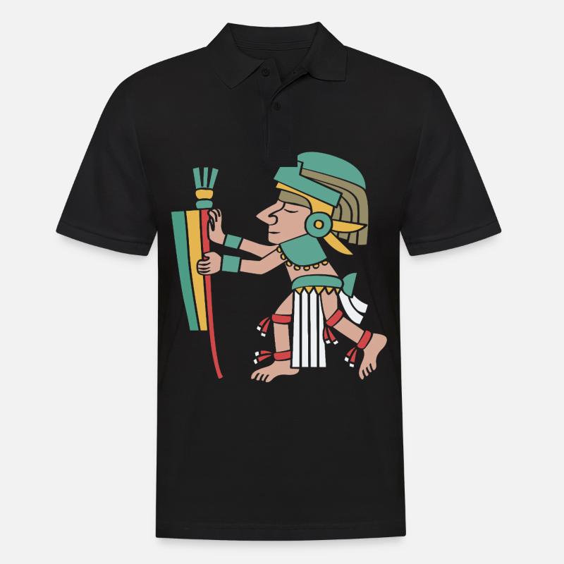 Maya kalender aztec Inka - Männer Poloshirt - Schwarz