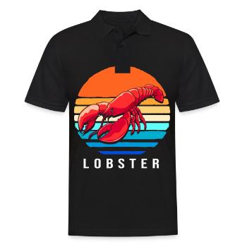 Languste Meeresfrüchte Lobster Hummer - Männer Poloshirt - Schwarz - Vorne - Kai (181cm)
