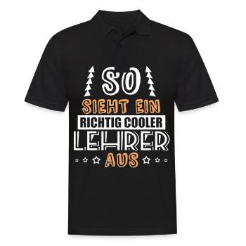 so sieht ein richtig cooler Lehrer aus - Männer Poloshirt - Schwarz - Vorne - Kai (181cm)