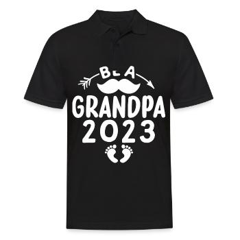 Werdender Opa 2023, 2023 werde ich Opa, 2023 Opa - Männer Poloshirt - Schwarz - Vorne - Kai (181cm)