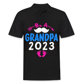 Werdender Opa 2023, 2023 werde ich Opa, 2023 Opa - Männer Poloshirt - Schwarz - Vorne - Kai (181cm)