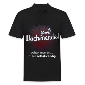 selbstständig - Männer Poloshirt - Schwarz - Vorne - Kai (181cm)