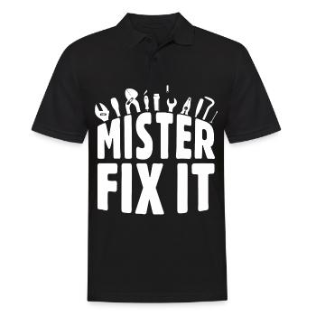 Er repariert alles, er ist der Handwerker im Haus - Männer Poloshirt - Schwarz - Vorne - Kai (181cm)