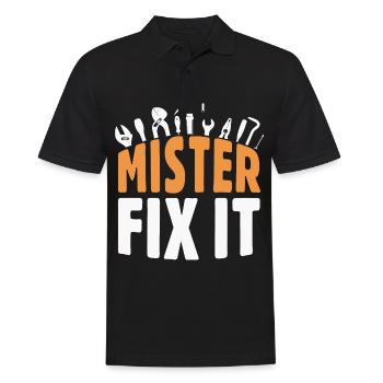 Er repariert alles, er ist der Handwerker im Haus - Männer Poloshirt - Schwarz - Vorne - Kai (181cm)