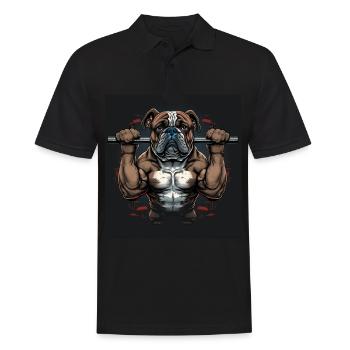 Français Bulldog Frenchie Bodybuilding Dog - Polo Homme - noir - Devant - Kai (181cm)