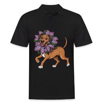 Chien lion à crête dorsale rhodésienne dans le style de dessin animé - Polo Homme - noir - Devant - Kai (181cm)