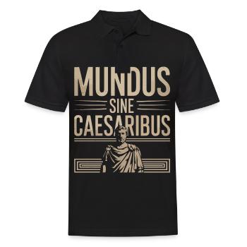 Mundus Sine Caesaribus Quote Latin - Men's Polo Shirt - black - Front - Kai (181cm)