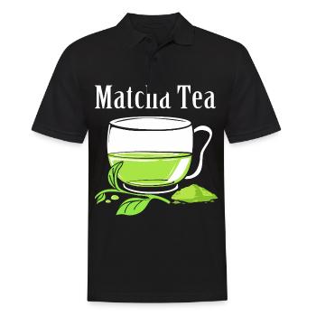 Matcha Tee - Männer Poloshirt - Schwarz - Vorne - Kai (181cm)