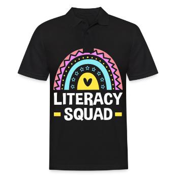 Bookworm Reading Primary School Teacher - Men's Polo Shirt - black - Front - Kai (181cm)