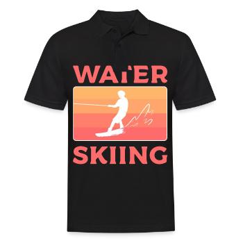 Water ski - Men's Polo Shirt - black - Front - Kai (181cm)