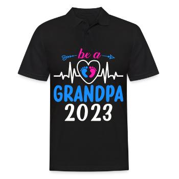 Werdender Opa 2023, 2023 werde ich Opa, 2023 Opa - Männer Poloshirt - Schwarz - Vorne - Kai (181cm)