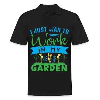 Gardener in the garden Hobby gardener cares for plants - Men's Polo Shirt - black - Front - Kai (181cm)