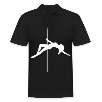 Poledance Figur - Tanz Pose - Männer Poloshirt - Schwarz - Vorne - Kai (181cm)