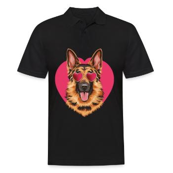 Berger allemand cool avec lunettes de soleil - Polo Homme - noir - Devant - Kai (181cm)