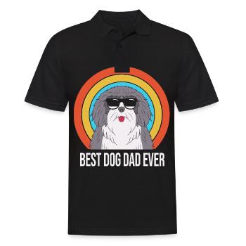 English Shepherd Dad Dad Father - Men's Polo Shirt - black - Front - Kai (181cm)