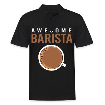 Espresso Kaffee Koffein Barista - Männer Poloshirt - Schwarz - Vorne - Kai (181cm)