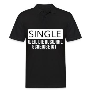 SINGLE SOLO GESCHENK LUSTIG - Männer Poloshirt - Schwarz - Vorne - Kai (181cm)