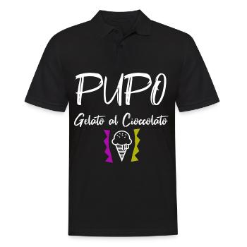 PUPO Cantante Gelato Italy Gift Funny - Polo Homme - noir - Devant - Kai (181cm)