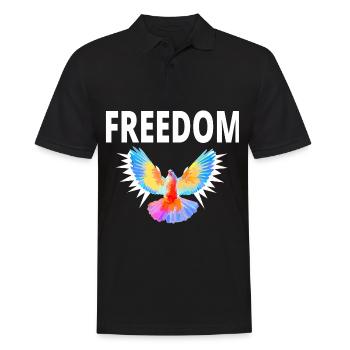 Freedom Freiheit Taube Geschenk Lustig - Männer Poloshirt - Schwarz - Vorne - Kai (181cm)
